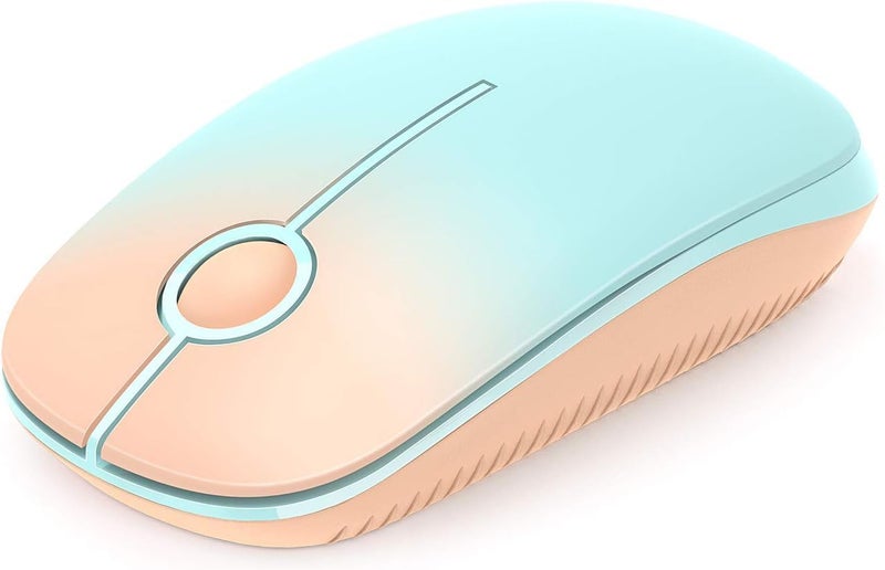 Unipows Wireless Mouse - 2.4G Slim Portable Computer Mouse with Nano Receiver, Less Noise Mobile Optical Mice for Notebook, PC, Laptop, Computer, Mac (Gradient Orange to Mint Green) - Image 1